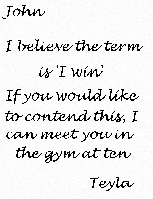 Card for John from Teyla!